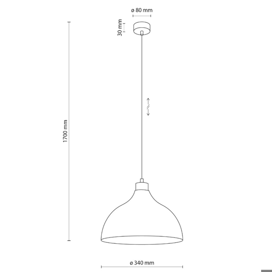 Lampadario per cucina moderna marrone a cupola 34 cm